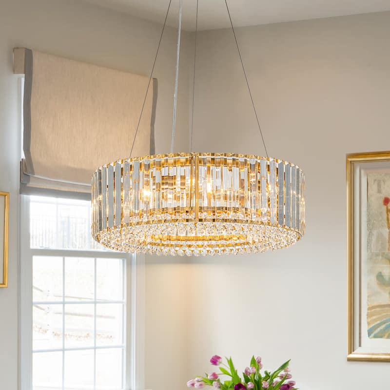 OYIPRO 6/8/12 Light Modern Round Crystal Chandelier Kitchen Island